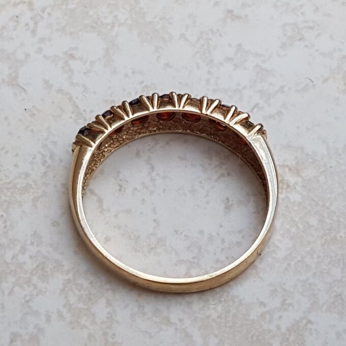 Versatile Garnet Stacking band in 9ct Gold, a UK N 1/2 or a US 7.
