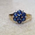 Tanzanite And Diamond Cluster Ring in 9ct Gold,  a UK J 1/2 or a US 5 1/4.