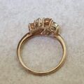 Rainbow and Peach Moonstone Ring in 9ct Gold.