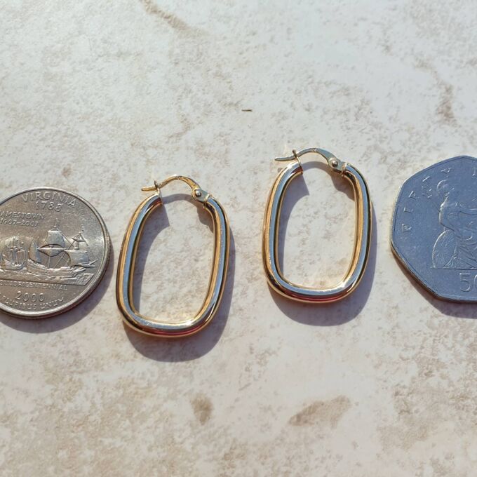 Squared Hoop Earrings in 9ct Gold