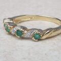 Beautiful Emerald and Diamond Ring in 9ct Gold, a UK M 1/2 or a US 6 3/4.