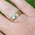 Antique Turquoise and Diamond Ring in 18ct Gold.