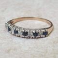 Spinel and Diamond Half Eternity Stacking Ring in 9ct Gold, a UK L or a US 6
