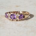 Pretty Amethyst Gypsy Ring in 9ct Gold, a UK M 1/2 or a US 6 3/4.
