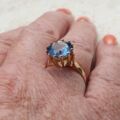 Blue Synthetic Spinel Solitaire Ring in 9ct Gold, a UK I 1/2 or a US 4 3/4