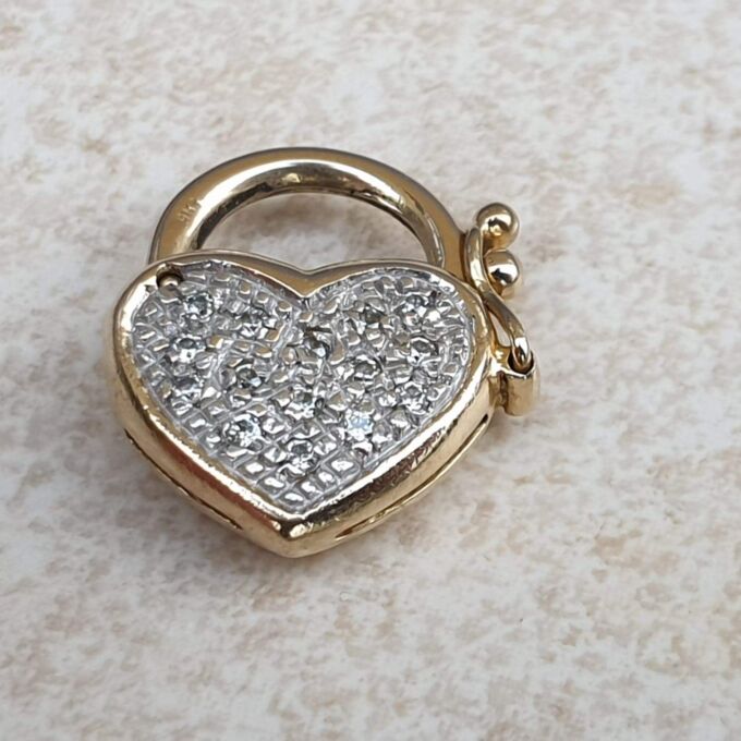 Gorgeous Italian Sparkly Heart Lock