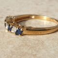 Marquise Sapphire and Diamond Stacking Band in 9ct Gold,  a UK M or a US 6 1/2.