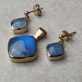 Blue Moonstone Cushion Pendant in 9ct Gold