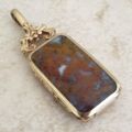 Substantial Double Sided Agate Pendant in 9ct Gold