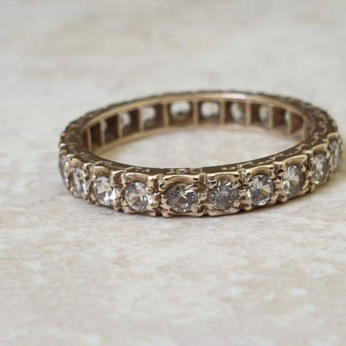 Reserved – Spinel Full Eternity Ring in 9ct Gold, a UK M or a US 6 1/2