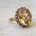 Citrine Solitaire Ring in 9ct Gold, a UK L 1/2-M or a US 6 1/4-6 1/2