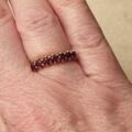 Seven Stone Garnet Band in 9ct Gold, a UK L 1/2 or a US 6