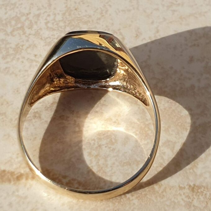 Hematite Centurion Ring in 9ct Gold,  a UK size T or a US 10.