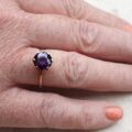 Sale – Fabulous Violet Paste Solitaire 9ct Gold Ring, a UK N 1/2 or a US 7 1/4.