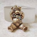 Heavy Articulated Teddy Bear with Dickie Bow in 9ct Gold