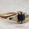 Vintage Sapphire and Diamond Ring in 18ct Gold, a UK L 1/2 or a US 6 1/4