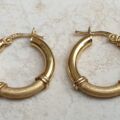 Satin and Matt Hoop Earrings in 9ct Gold