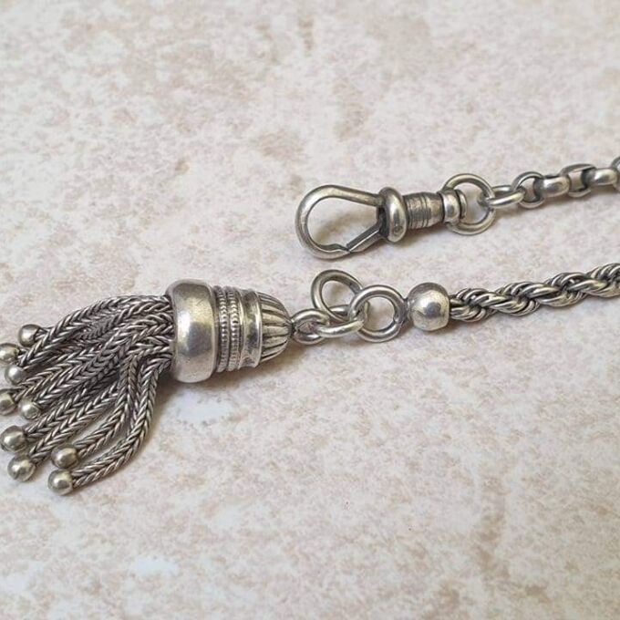 Antique Albertina Watch Chain with Tassle