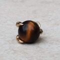Terrific Tigers Eye Ball Claw Pendant in 9ct Gold