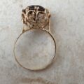 Fancy Set Solitaire Smoky Quartz Ring in 9ct Gold,  a UK P or a US 7 3/4.