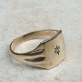 Diamond Set Signet Ring in 9ct Gold, a UK U or a US 10 1/2