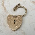 Ornate Engraved Heart Padlock in 9ct Gold