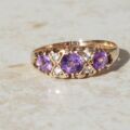 Pretty Amethyst Gypsy Ring in 9ct Gold, a UK M 1/2 or a US 6 3/4.