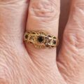 Sapphire and Diamond Ring in 9ct Gold,  a UK L 1/2 or a US 6 1/4.