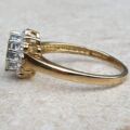 Aquamarine and Diamond Cluster Ring in 9ct Gold,  a UK M 1/2 or a US 6 3/4.
