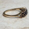 Two Row Blue Sapphire Ring in 9ct Gold, a UK K or a US 5 1/2.
