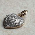 Reversible Pave Set Heart Pendant or Charm in 9ct Gold.