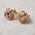 Bold Knot Stud Earrings in 9ct Gold.