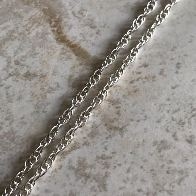 Rope Chain in Sterling Silver, 24 inches.