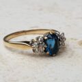 Sale – London Blue Topaz and Diamond Ring in 9ct Gold, a UK N 1/2 or a US 7 1/4.
