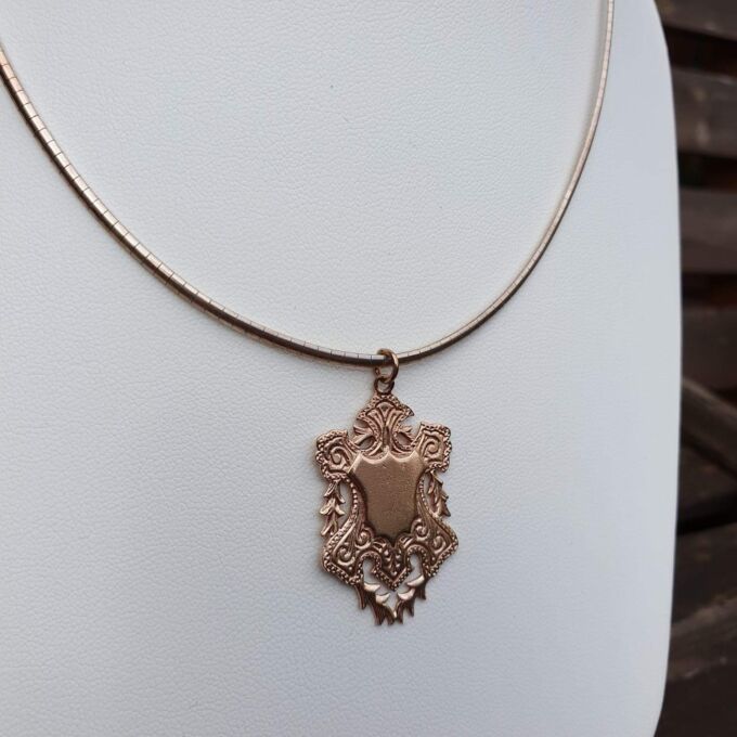 Vintage Ornate Medallion Pendant in 9ct Rose Gold