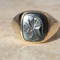 Hematite Centurion Ring in 9ct Gold,  a UK size T or a US 10.