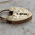 Engraved Heart Padlock in 9ct Gold