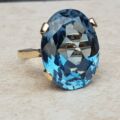 Enormous Synthetic Blue Spinel Kapow Ring in 9ct Gold, a UK K or a US 5 1/2.
