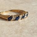 Marquise Sapphire and Diamond Stacking Band in 9ct Gold,  a UK M or a US 6 1/2.