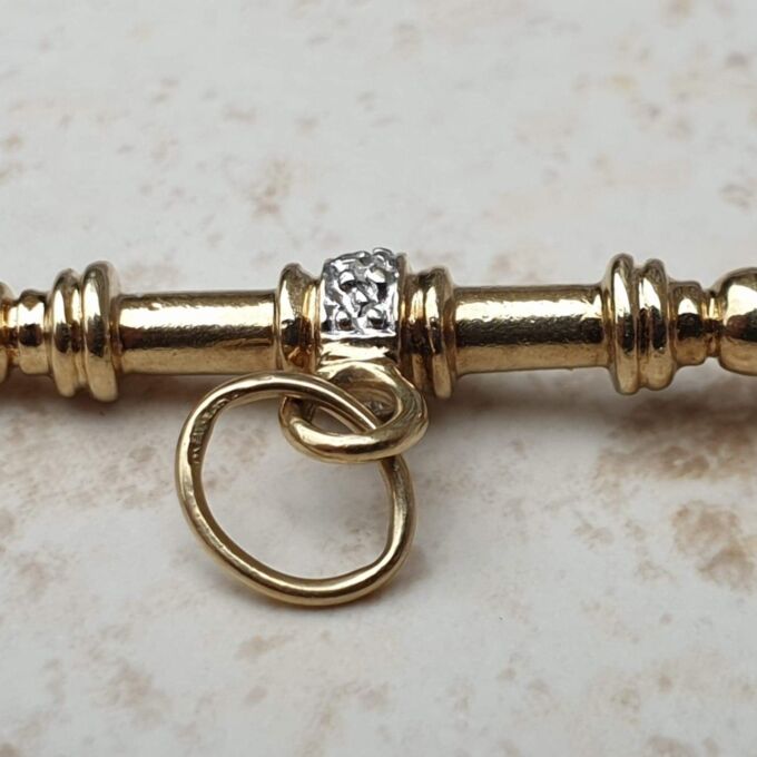 T Bar Pendant with Diamond Accents in 9ct Gold