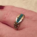 Vintage Turquoise Paste Ring in 9ct Gold,  a UK M – M 1/2 or a US 6 1/2.