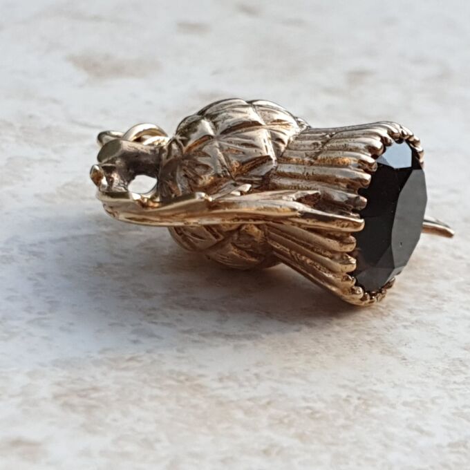 Thistle Pendant with Smoky Quartz in 9ct Gold