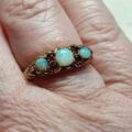 Opal and Garnet Ring in 9ct Gold, a UK N or a US 7