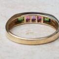 Multi Colour Tourmaline and Amethyst Ring in 9ct Gold, a UK N 1/2 or a US 7 1/4.