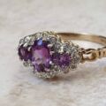 Amethyst and Diamond Ring in 9ct Gold,  a UK K or a US 5 1/2.