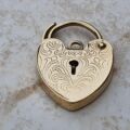 Engraved Heart Padlock in 9ct Yellow Gold