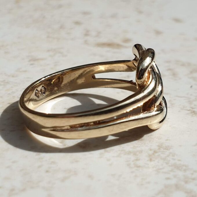 Double Knot Ring in 9ct Gold, a UK M 1/2 or a US 6 1/2