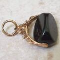 Onyx Spinner Fob Pendant in 9ct Gold.