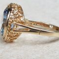 Pretty Synthetic Blue Spinel Solitaire Ring in 9ct Gold, a UK O or a US 7 1/4.