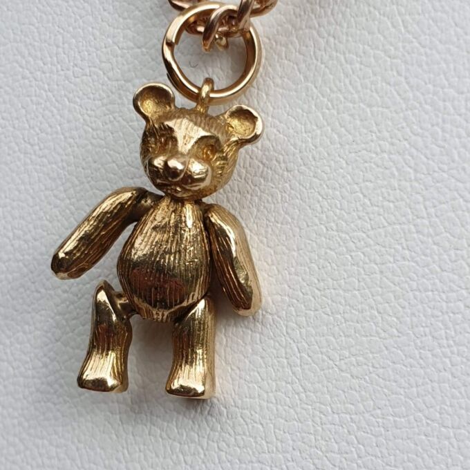Articulated Teddy Bear Pendant In 9ct gold - Gems Afire - Vintage ...